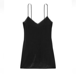 Victoria's Secret Velvet Lace Trim V-Neck Slip Dress size M